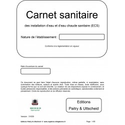 Carnet sanitaire des installations d’eau et d’eau chaude sanitaire (ECS) 2019