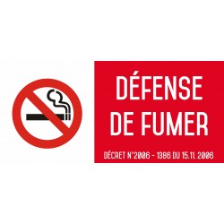 Défense de fumer sous peine de renvoi immédiat - Autocollant vinyl waterproof - L.200 x H.100 mm