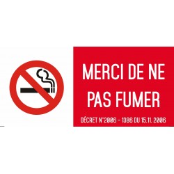 Interdiction de fumer - Autocollant vinyl waterproof - L.200 x H.100 mm