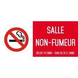 Salle non fumeur - Autocollant vinyl waterproof - L.200 x H.100 mm