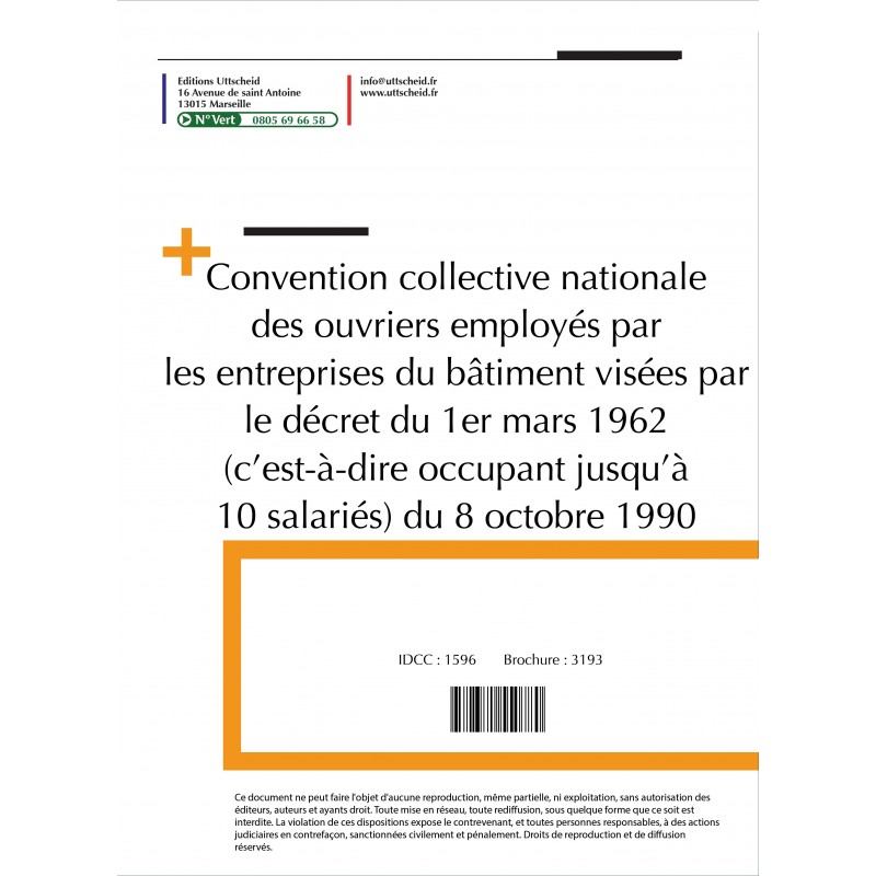 Convention collective nationale Bâtiment - 10 salariés 2015 + Grille de Salaire