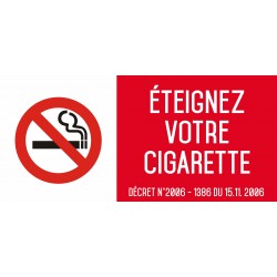 Eteignez votre cigarette - Autocollant vinyl waterproof - L.200 x H.100 mm