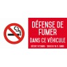 Défense de fumer dans ce véhicule - Autocollant vinyl waterproof - L.200 x H.100 mm