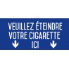 Veuillez éteindre votre cigarette ici bleu - Autocollant vinyl waterproof - L.200 x H.100 mm