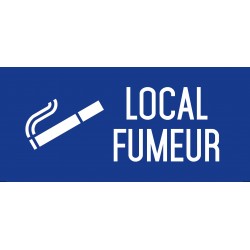 Local fumeur - Autocollant vinyl waterproof - L.200 x H.100 mm