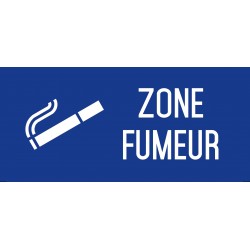 Zone fumeur - Autocollant vinyl waterproof - L.200 x H.100 mm