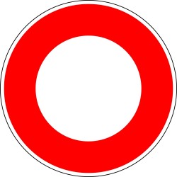 Circulation interdite à tout véhicule dans les deux sens - Autocollant vinyl waterproof - Diamètre de 200 mm