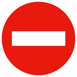 Panneau de sens interdit - Autocollant vinyl waterproof - Diamètre de 200 mm