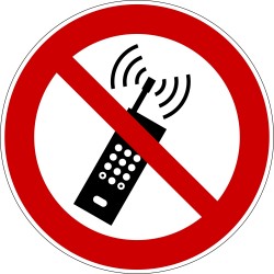 Interdiction interdit d´activer des téléphones mobiles - Diamètre de 200 mm