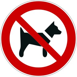 Panneau interdit aux chiens