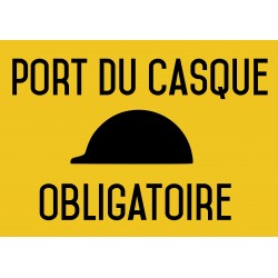 Port du casque obligatoire - Autocollant vinyl waterproof - L.210 x H.297 mm