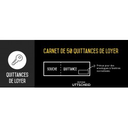 Quittances de loyer carnet avec souches 50 feuilles