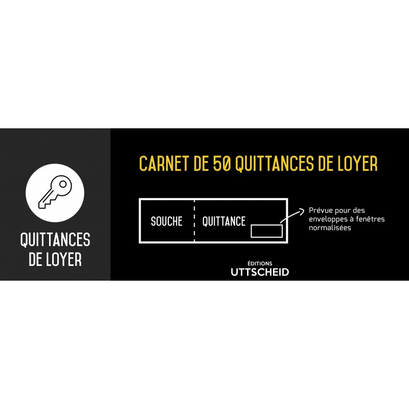 Quittances de loyer carnet avec souches 50 feuilles