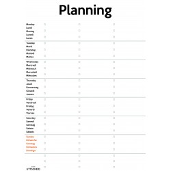 Planning hebdomadaire - Plastifié. Feutre à pointe fine et effaçable fourni. - format A3 ( 29,7 x 42.2 cm)